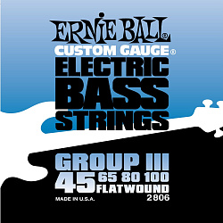 Ernie Ball 2806 Струны для бас гитары (45-65-80-100) плоская навивка