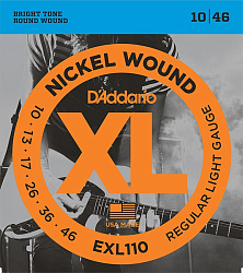 D'Addario EXL110 XL Nickel Wound Струны для электрогитары Regular Light (10-46).