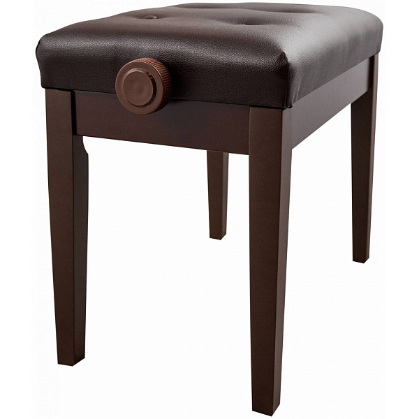 FLIGHT KB012 DBN - деревянная банкетка, рег. высота 48-56 см., коричневый матовый, обивка кожзам