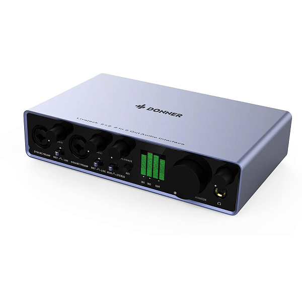 Donner Livejack 2X2 - USB аудиоинтерфейс с LCD- дисплеем, 2 входа/2 выхода