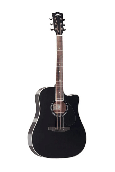 Kepma D1CE-K10PRO-BKM - Трансакустическая гитара дредноут, цвет черный, матовая отделка