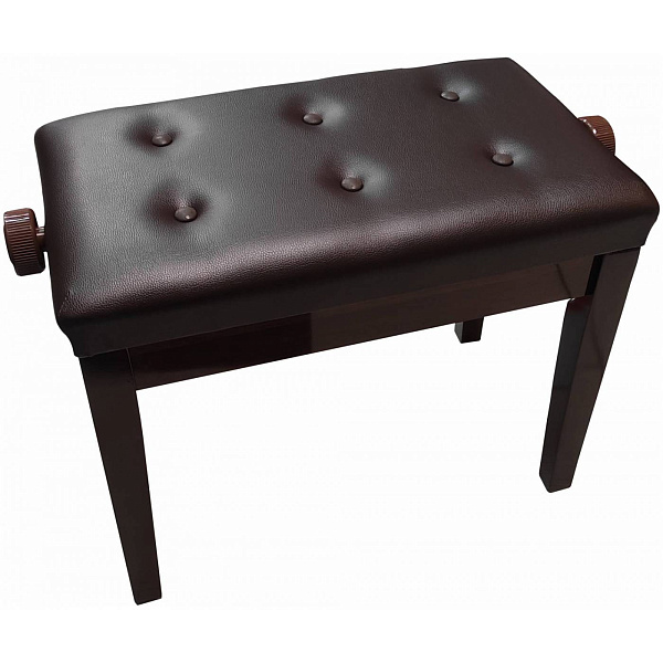FLIGHT KB012 DBN - деревянная банкетка, рег. высота 48-56 см., коричневый матовый, обивка кожзам