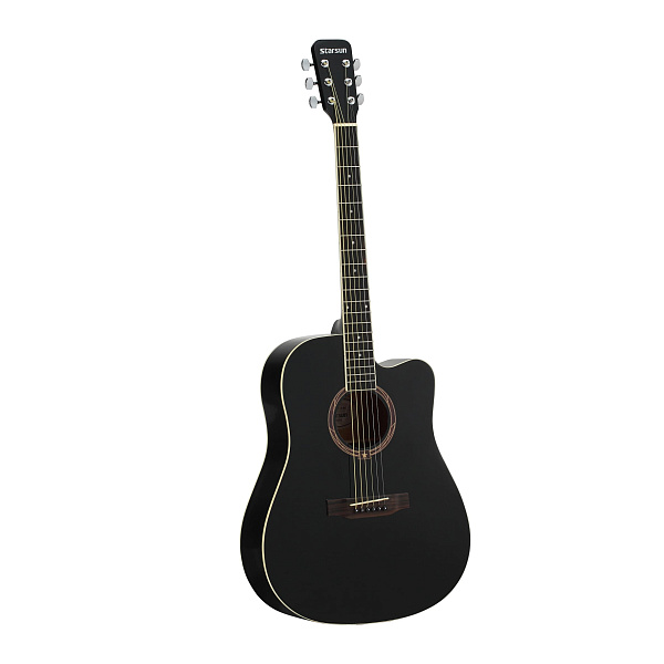 STARSUN DG120c-p Black - акустическая гитара, цвет черный матовый