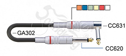 Soundking BC804-3M Кабель инструментальный, прямой и угловой коннектор, 3м