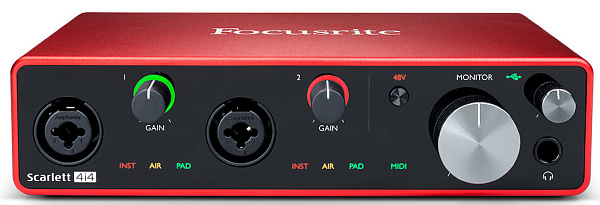 FOCUSRITE Scarlett 4i4 3rd Gen - Аудиоинтерфейс USB, 4 входа/4 выхода