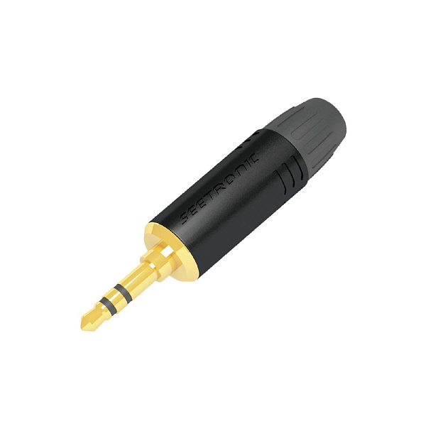 Seetronic MTP3C-BG кабельный разъем Jack 3.5мм TRS (стерео) штекер, черный корпус, золоченые контакт