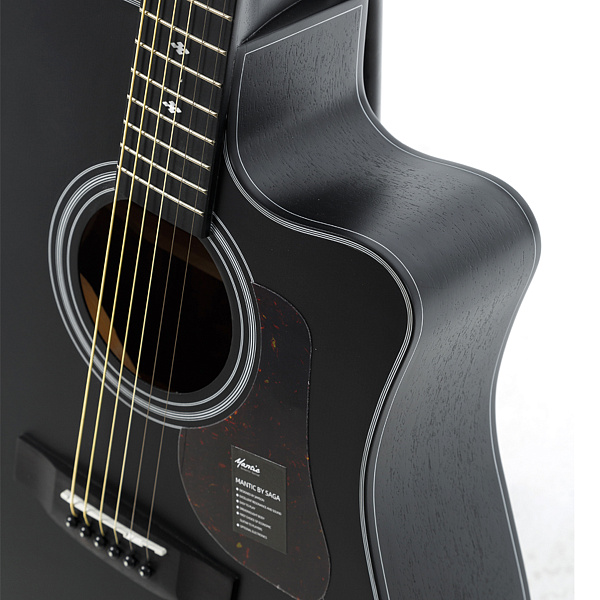 Mantic by SAGA AG-370СBK - Акустическая гитара дредноут с вырезом, цвет чёрный