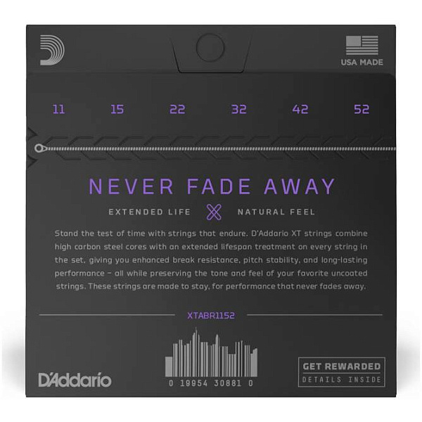 D'Addario XTABR1152 - Струны для акустической гитары 11-52, серия XT, бронза 80/20