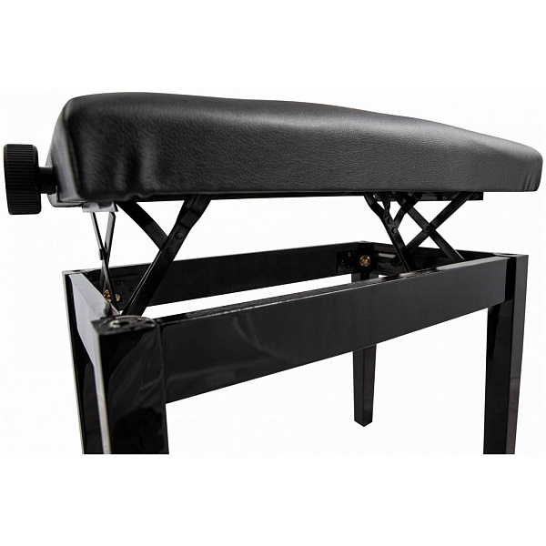 FLIGHT KB012 BK - деревянная банкетка, рег. высота 48-56 см., черный матовый, обивка кожзам