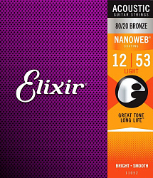 Elixir 11052 NanoWeb - Струны для акустической гитары
