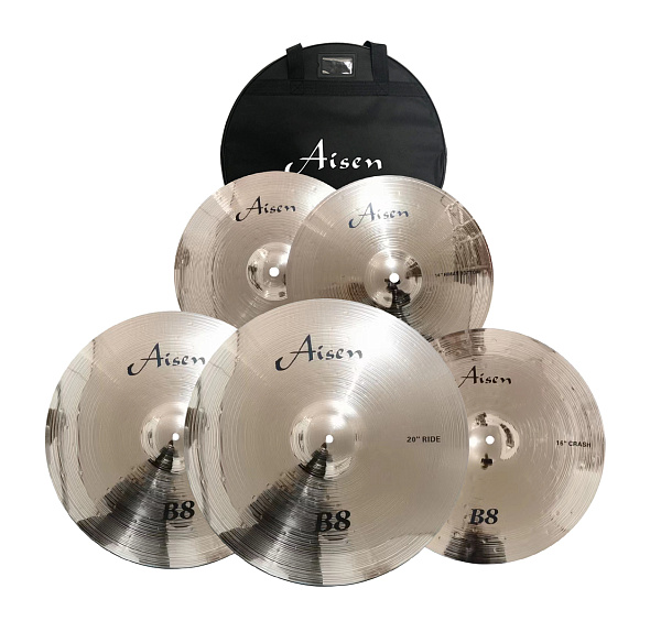 AISEN B8 CYMBAL PACK - Набор тарелок (14,16,18,20) + чехол для тарелок