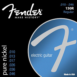 FENDER STRINGS NEW ORIGINAL 150R PURE NCKL BALL END 10-46, струны для электрогитары, никель	