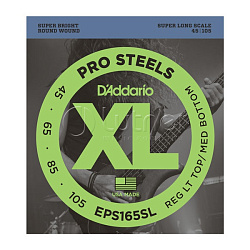 D`Addario EPS165SL ProSteels струны для бас-гитары,Custom Light, 45-105