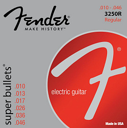 FENDER STRINGS NEW SUPER BULLET 3250R NPS BULLET END 10-46, струны для электрогитары, стальные с ник