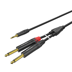 ROXTONE PACC280/1,5 Премиальный аудио кабель 5.5мм ,3.5мм stereo Jack , 3мм mono Jack 1,5 м