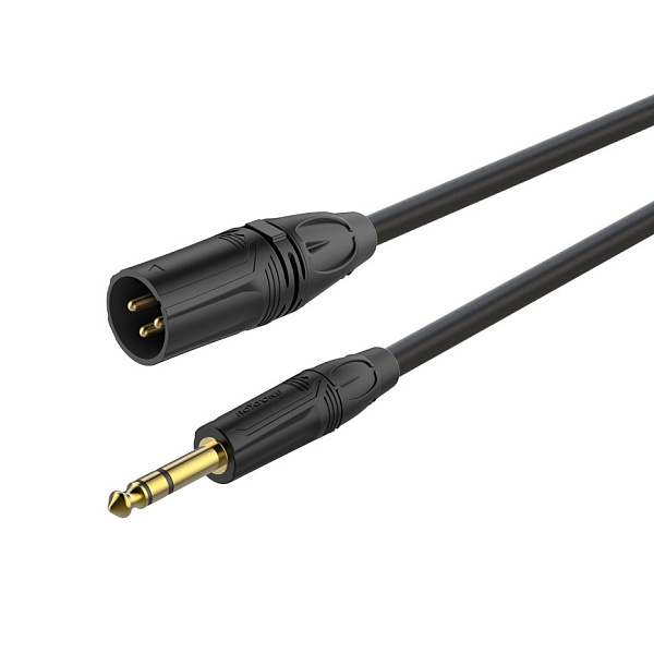 ROXTONE GMXJ260/3 Кабель микрофонный, MC010 6,5мм, 3P Male XLR 6.3mm JACK stereo, 3м