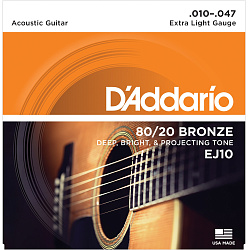 D'Addario EJ10 (10-47) - Струны для акустической гитары