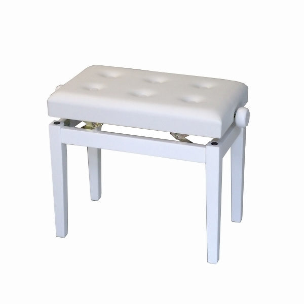 TEMPO Turris151/MW - Банкетка деревянная с регулировкой высоты, кожзам, пуговицы, цвет: белый