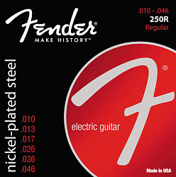 FENDER STRINGS NEW SUPER 250R NPS BALL END 10-46, струны для электрогитары, стальные с никелевым пок