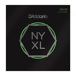 D'Addario NYXL0838 NYXL Струны для электрогитары, никелированные, Extra Super Light (8-38).