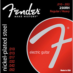 FENDER STRINGS NEW SUPER 250RH NPS BALL END 10-52, струны для электрогитары, стальные с никелевым по
