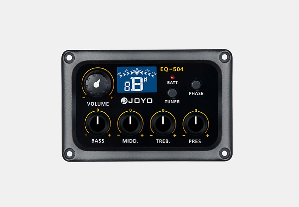Joyo EQ-504-F - Звукосниматель для акустических гитар с 4-х полосным эквалайзером и тюнером