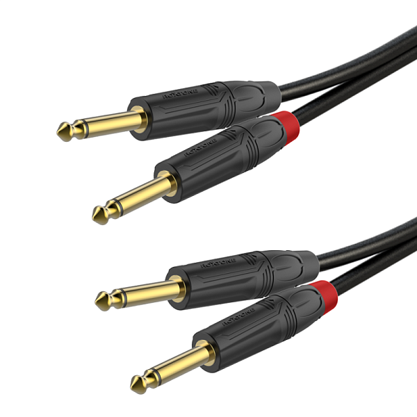 ROXTONE GPTC210/6 Аудиокабель, 5х10мм(2х2х0,22мм), конекторы ROXTONE:2x6,3mm mono Jack, 6m 