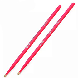 HUN 10101003002 Fluorescent Series 5A Барабанные палочки, розовые, орех гикори