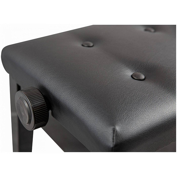 FLIGHT KB012 BK - деревянная банкетка, рег. высота 48-56 см., черный матовый, обивка кожзам