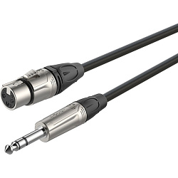 ROXTONE DMXJ220/1  Кабель микрофонный,MC002 XLR 6.3mm JACK 1м