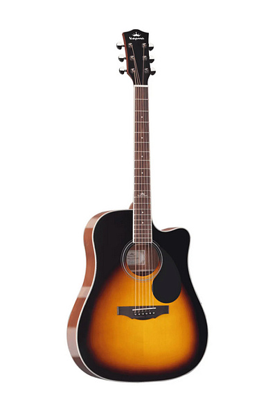 Kepma D1CE-K10PRO-3TSM - Трансакустическая гитара дредноут, цвет санберст, матовая отделка