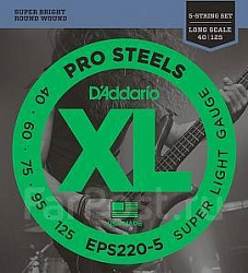 D'Addario EPS220-5 ProSteels Комплект струн для 5-струнной бас-гитары