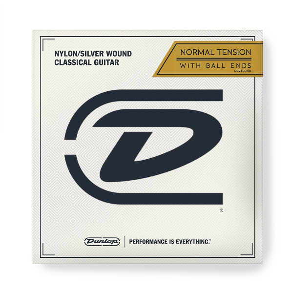 Dunlop DCV100NB - Струны для классической гитары среднего натяжения, Nylon/Silver Ball Ends