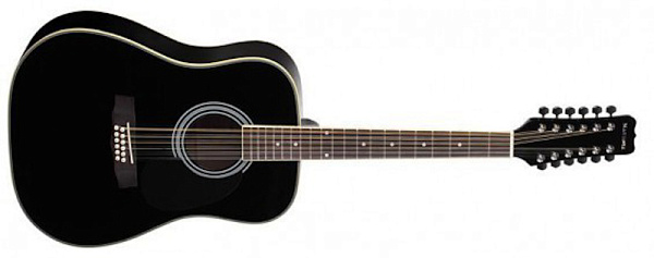 MARTINEZ FAW-802-12/B Акустическая 12-струнная гитара. Цвет черный.