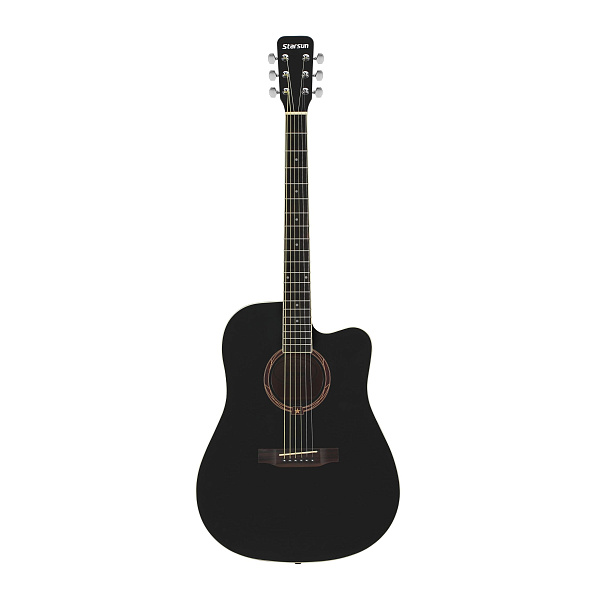 STARSUN DG120c-p Black - акустическая гитара, цвет черный матовый