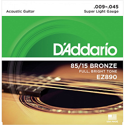 D'Addario EZ890 - cтруны для акустической гитары Super Light (9-45)