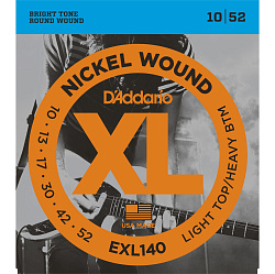 D'ADDARIO EXL140 XL струны для электрогитары, Light/Heavy, никель, 10-52