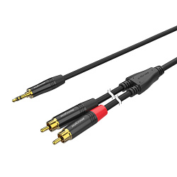 ROXTONE PACC150/1 Премиальный аудио кабель 3.5мм stereo Jack - 2xRCA, 1м